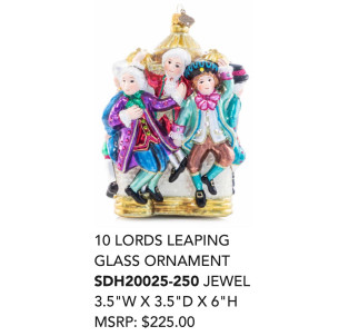 10 LORDS LEAPING GLASS ORNAMENT