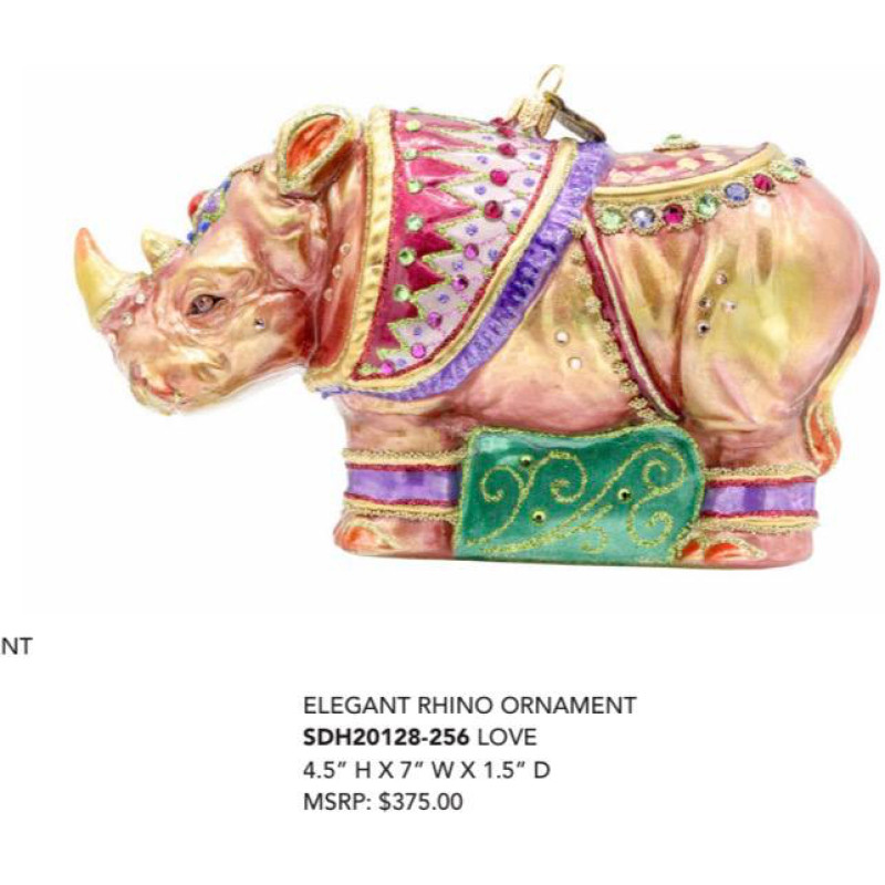 ELEGANT RHINO ORNAMENT 