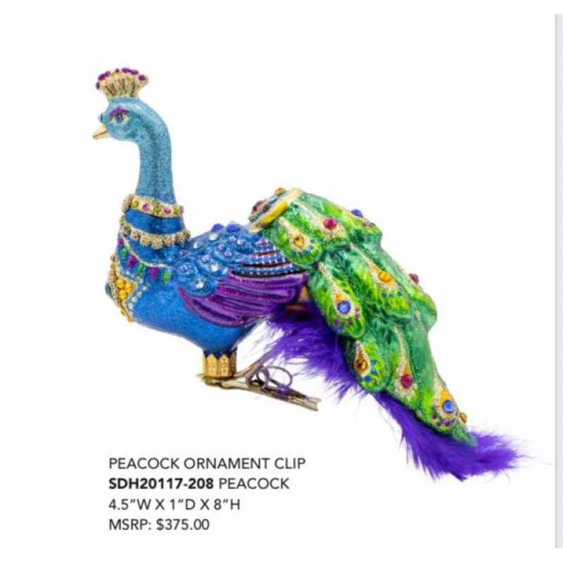 PEACOCK ORNAMENT CLIP