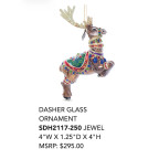 DASHER GLASS ORNAMENT