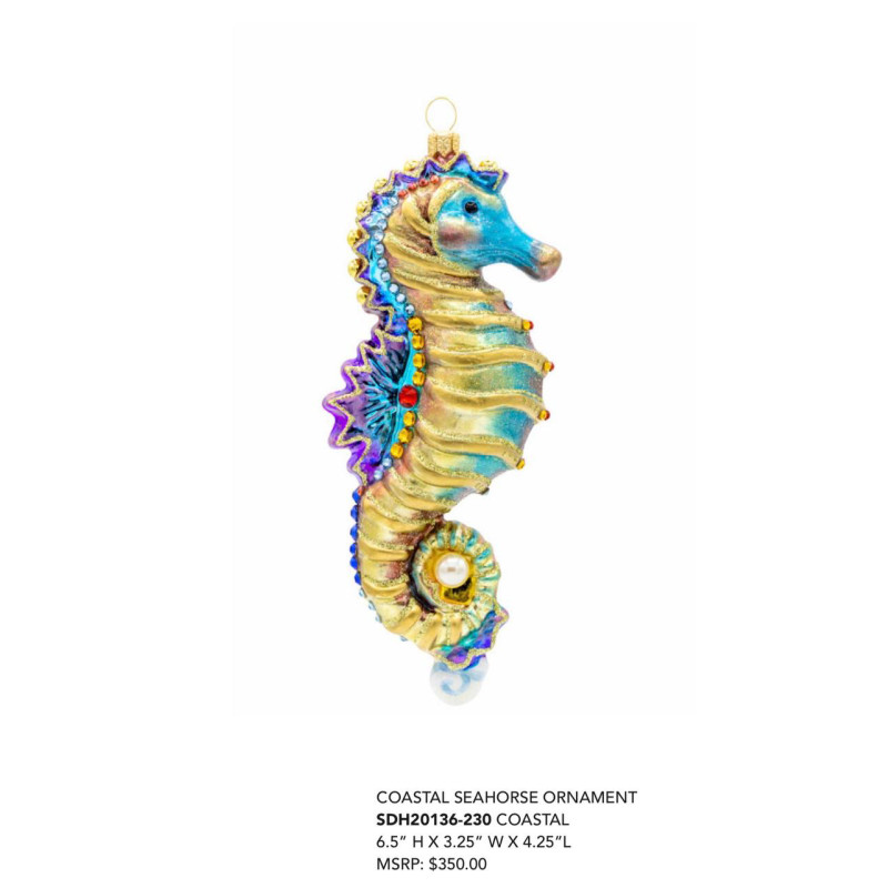 COASTAL SEAHORSE ORNAMENT 